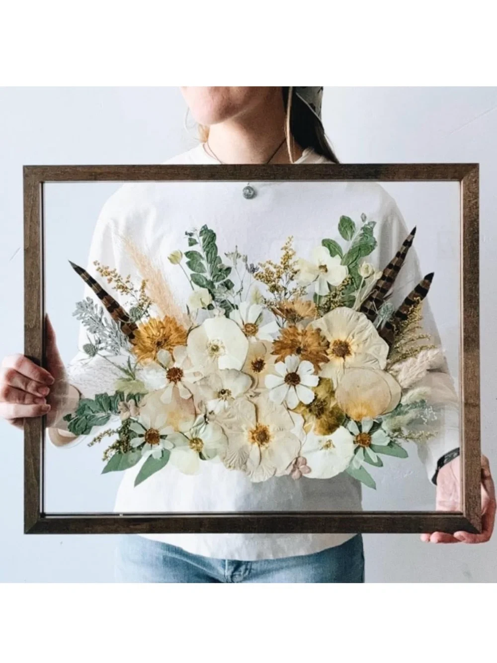 16x20” walnut frame for pressed flowers